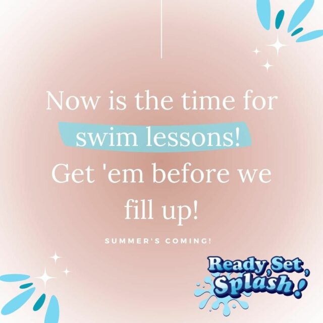 Time to swimmy swimmy! Our lesson slots are going fast! Don't get left on the deck! :D #readysetsplash #swimlessontime #summerscoming #learntoswim 
.
#preschoolmom #boymom #girlmom #allmoms
